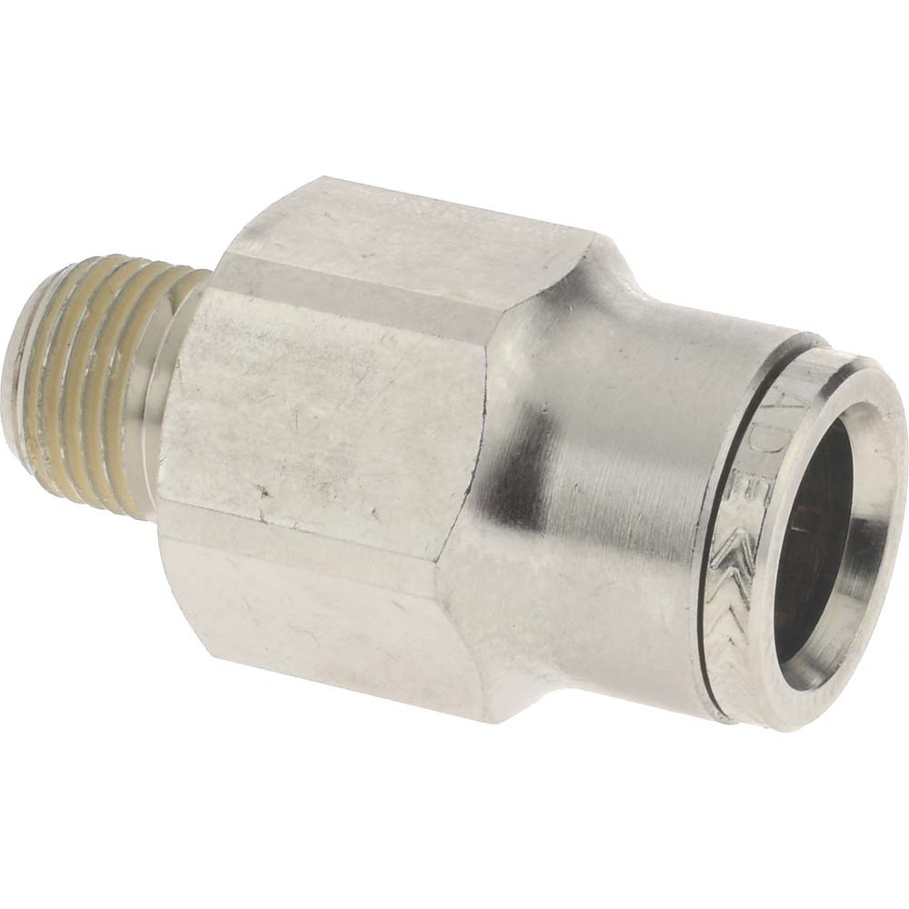 Norgren Push-to-Connect Tube x MNPT x Tube x Male Fitting: Adapter, NPTF, 1/8" OD - 124250118