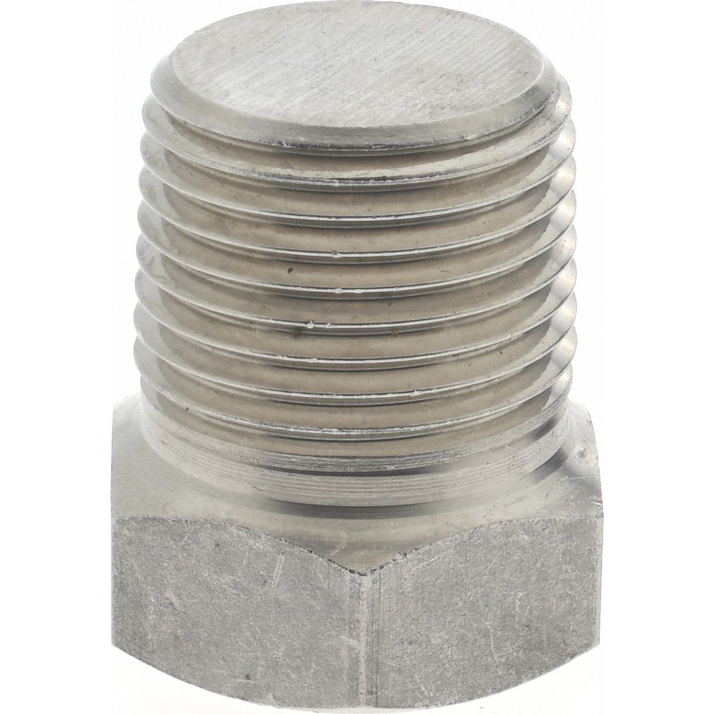 Merit Brass Pipe Hex Plug: 3/8", 316 & 316L Stainless Steel - 3617HD-06