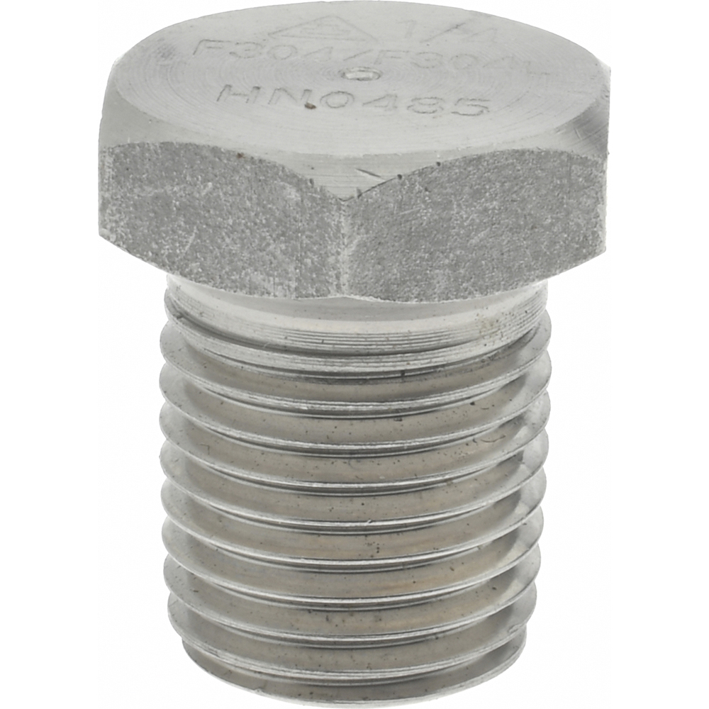 Merit Brass Pipe Hex Plug: 3/8", 316 & 316L Stainless Steel - 3617HD-06