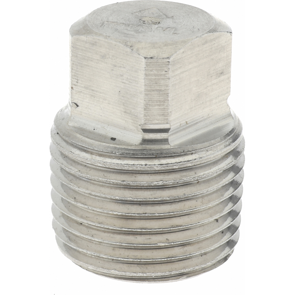 Merit Brass Pipe Hex Plug: 3/8", 316 & 316L Stainless Steel - 3617HD-06
