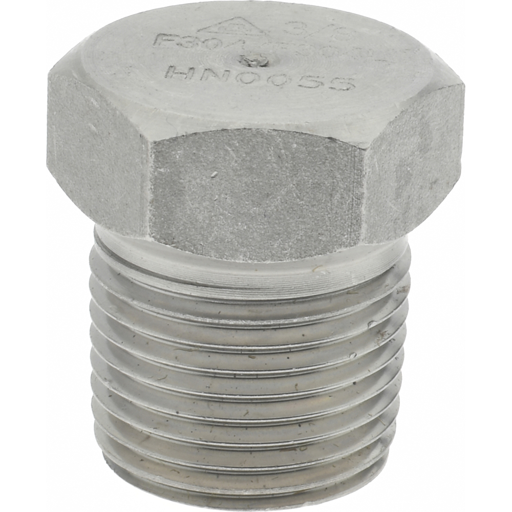 Merit Brass Pipe Hex Plug: 3/8", 316 & 316L Stainless Steel - 3617HD-06