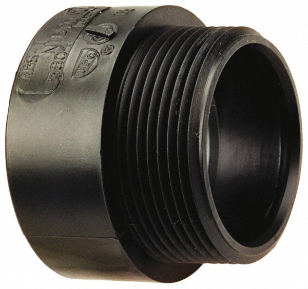 NIBCO Drain, Waste & Vent Adapter: 3" Fitting, Spig x MIPT, Acrylonitrile Butadiene Styrene - I032150