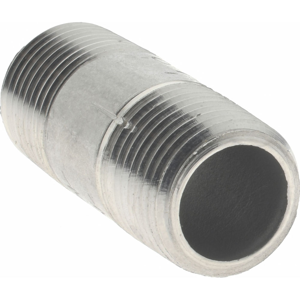 Merit Brass Stainless Steel Pipe Nipple: 3/8" Pipe, Grade 304 & 304L - 4006-150