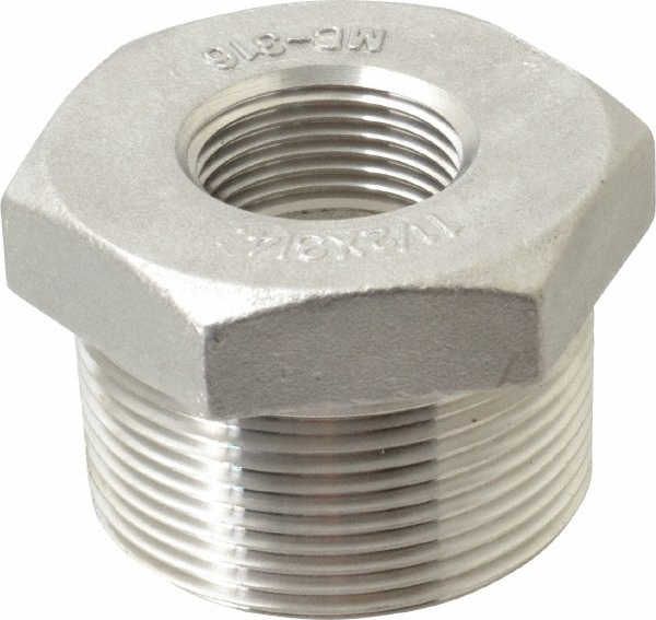 Merit Brass Pipe Bushing: 1-1/2 x 1", 316 Stainless Steel - K614-2416