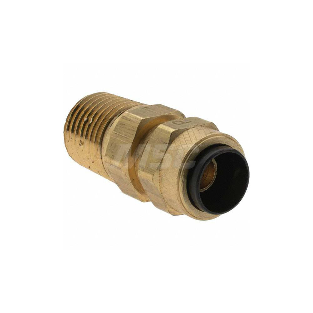 Parker Compression Tube Connector: 1/4-18, 3/8" Tube OD, Compression x MNPT - 11426