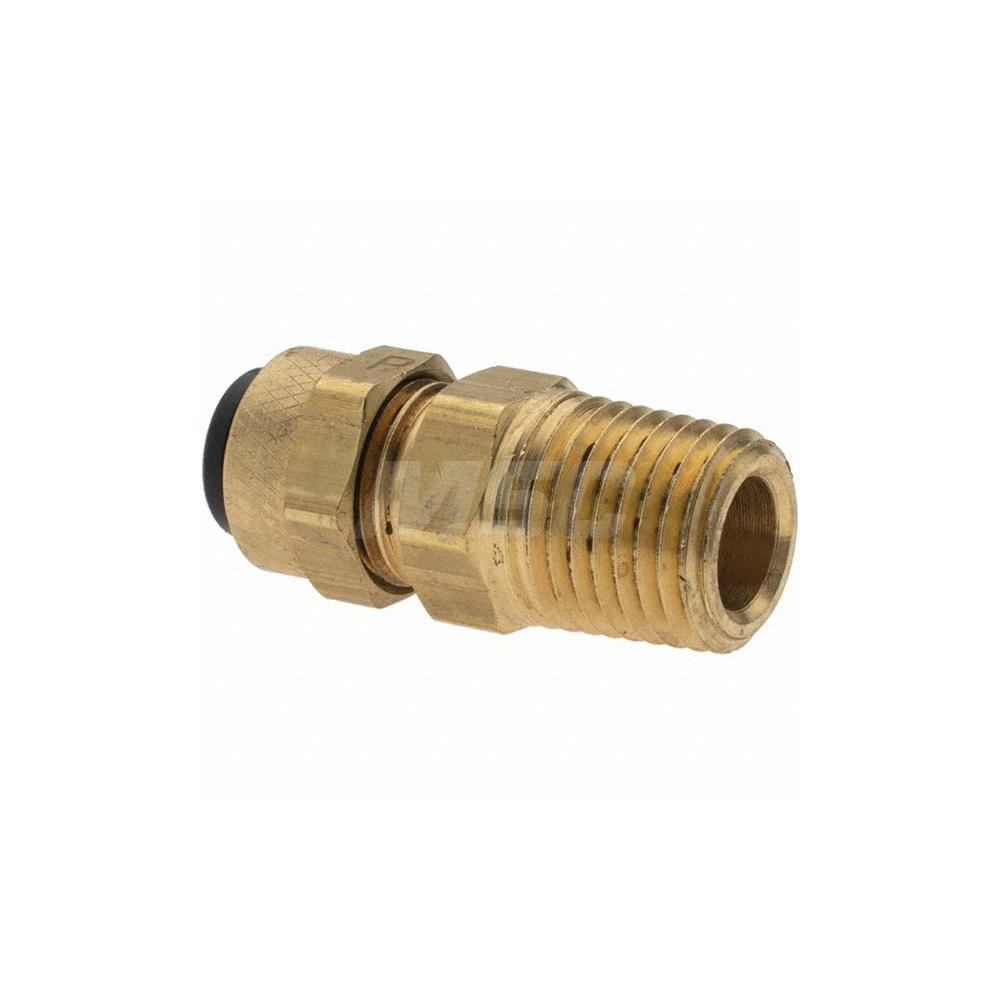 Parker Compression Tube Connector: 1/4-18, 3/8" Tube OD, Compression x MNPT - 11426