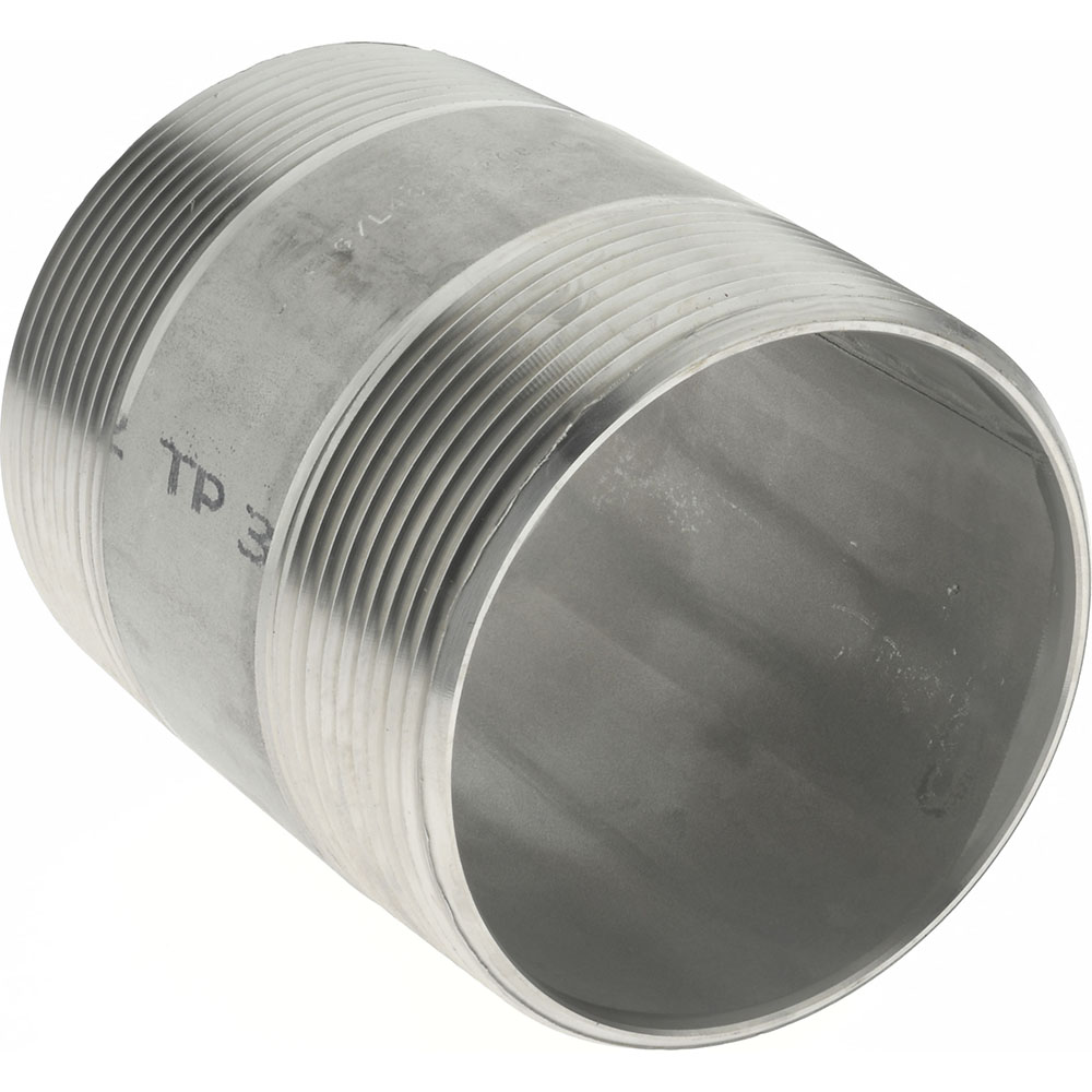 Merit Brass Stainless Steel Pipe Nipple: 3" Pipe, Grade 316 & 316L - 6048-400