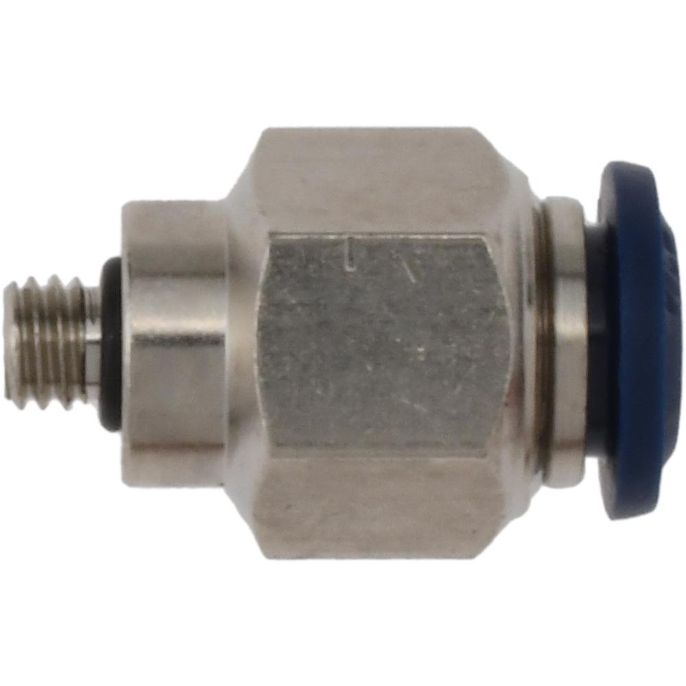 Parker Push-to-Connect Tube x Male x Tube x Male UNF Fitting: Connector, #10-32 Thread, UNF, 1/4" OD - 12527