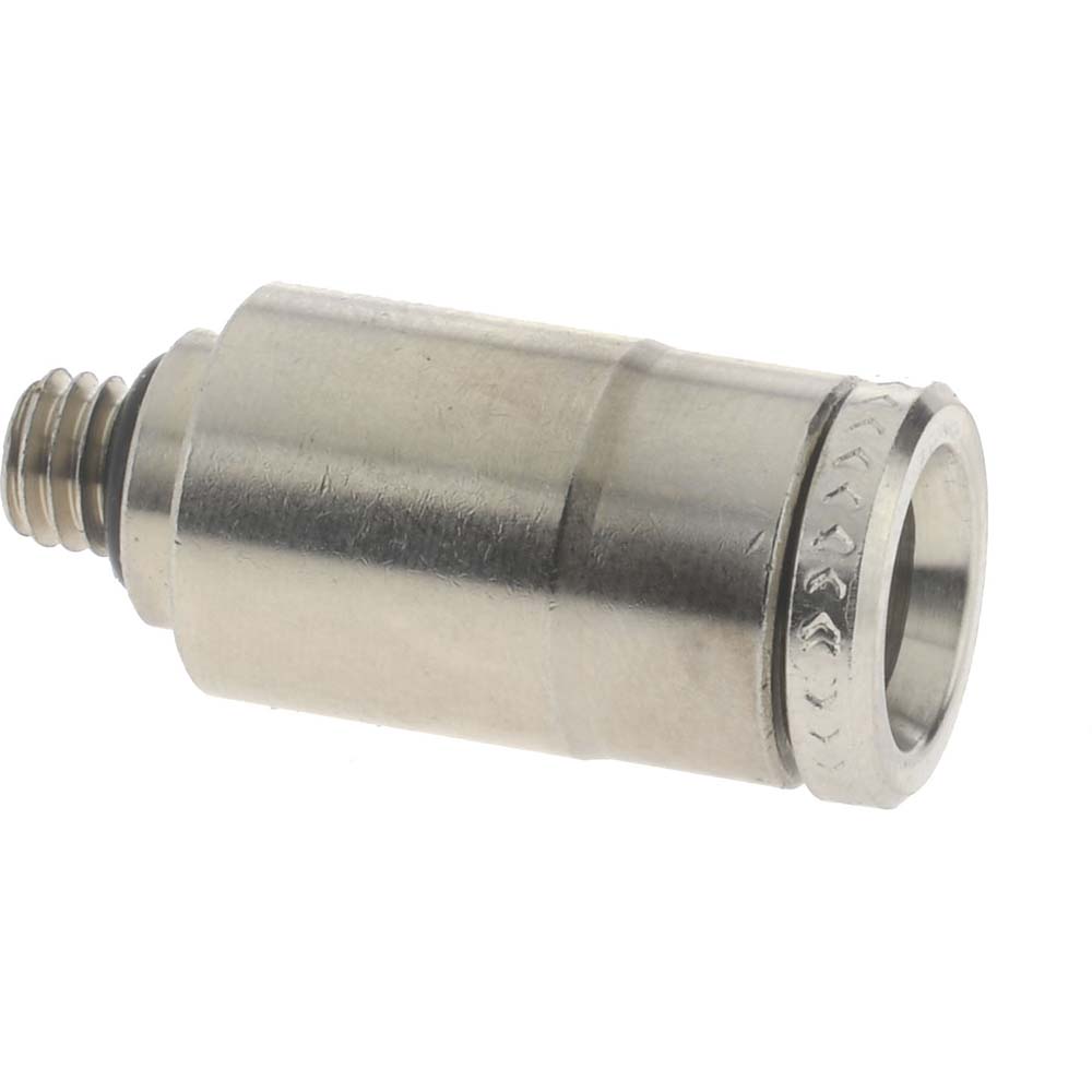Parker Push-to-Connect Tube x Male x Tube x Male UNF Fitting: Connector, #10-32 Thread, UNF, 1/4" OD - 12527