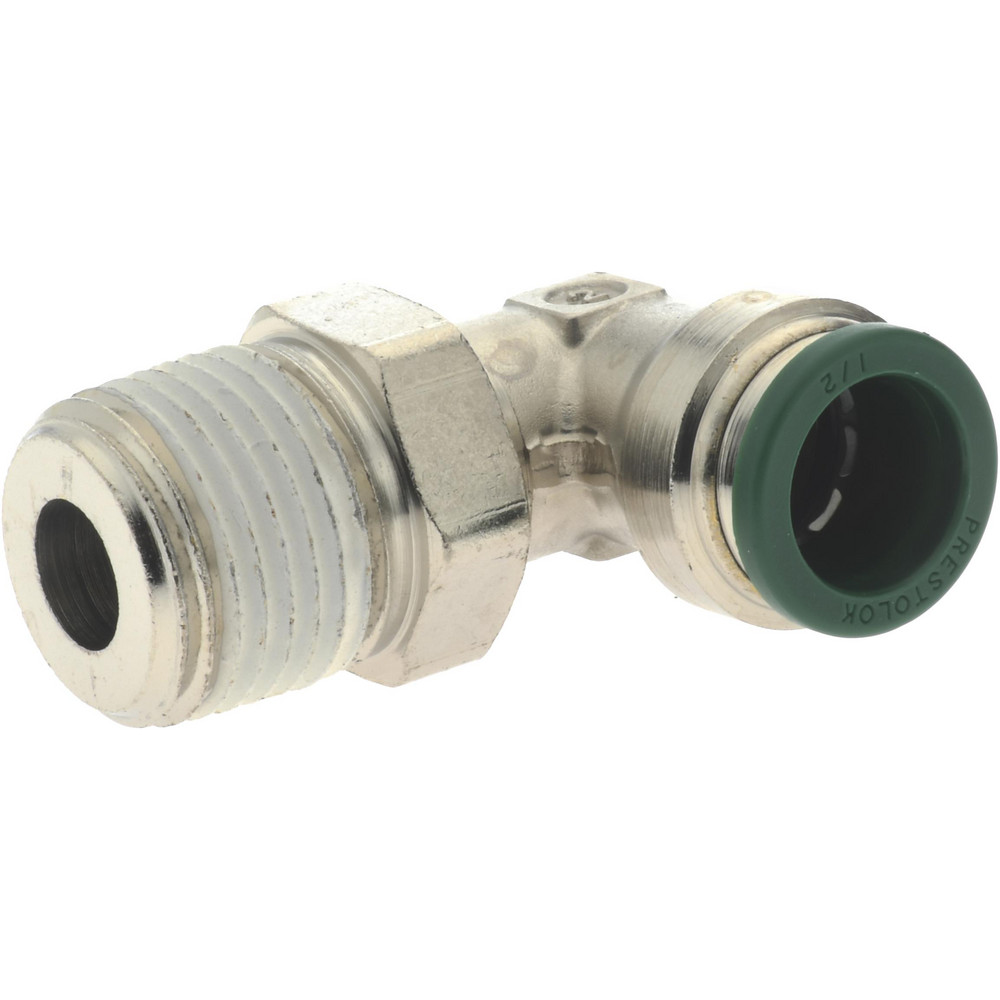 Parker Push-to-Connect Push-to-Connect x Male NPTF Fitting: 90 deg Swivel Elbow, 1/2 Thread, NPTF, 1/2" OD - W169PLP-8-8