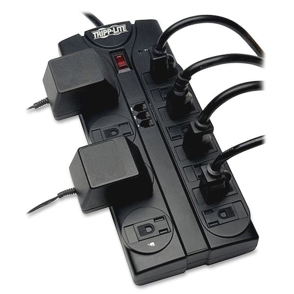 Tripp Lite Surge, 12 Outlet, 8ft cord, 2160J, Modem - TLP1208TEL