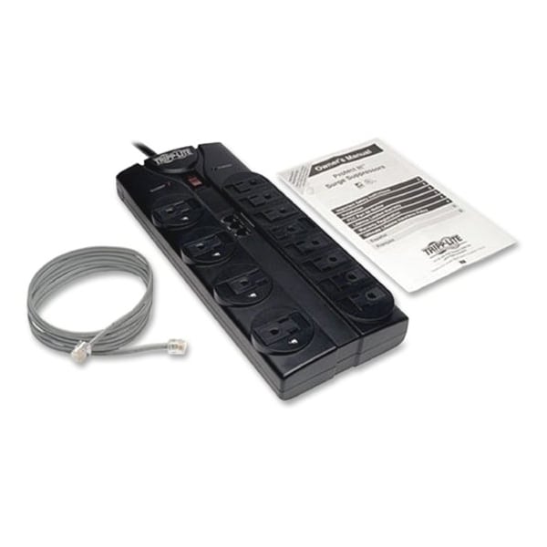 Tripp Lite Surge, 12 Outlet, 8ft cord, 2160J, Modem - TLP1208TEL