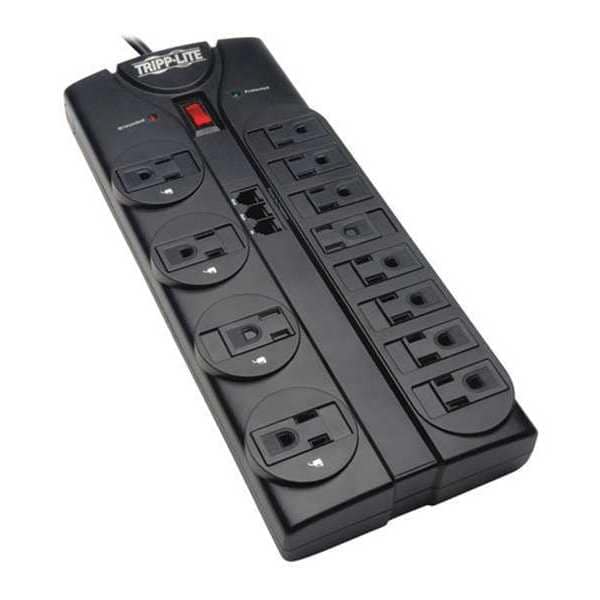 Tripp Lite Surge, 12 Outlet, 8ft cord, 2160J, Modem - TLP1208TEL