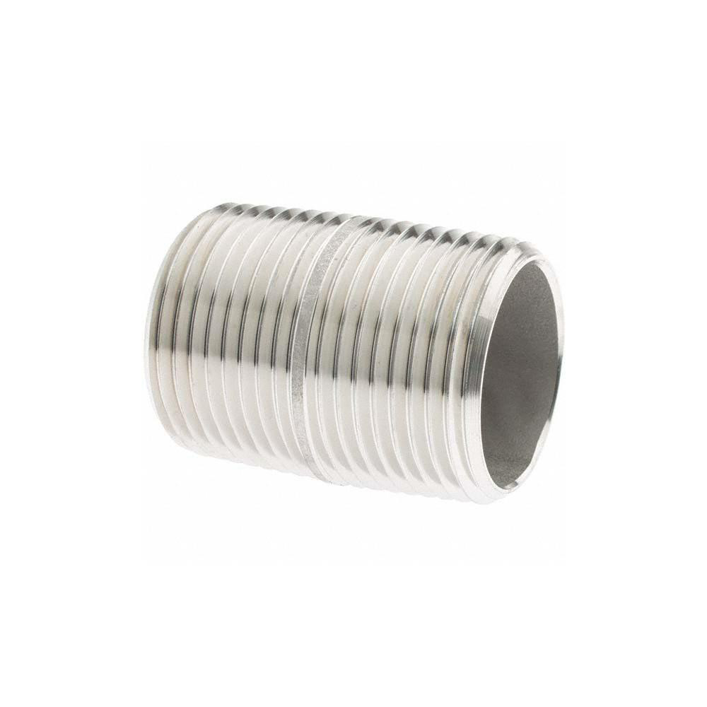 Value Collection Stainless Steel Pipe Nipple: 3/4" Pipe, Grade 304 & 304L - 4BN3/4*13/8