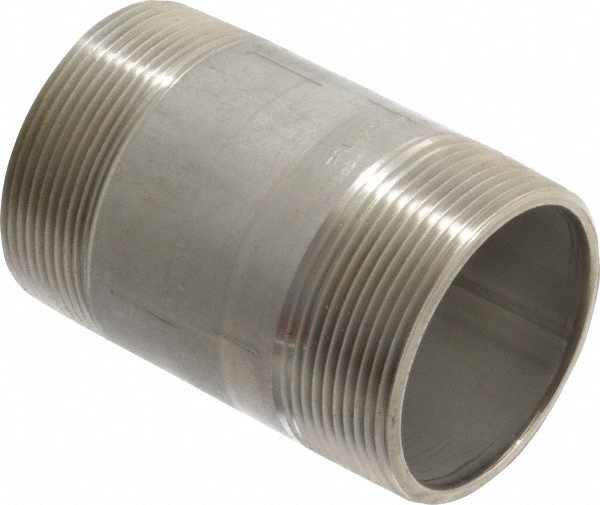 Merit Brass Stainless Steel Pipe Nipple: 2" Pipe, Grade 304 & 304L - 4032-350