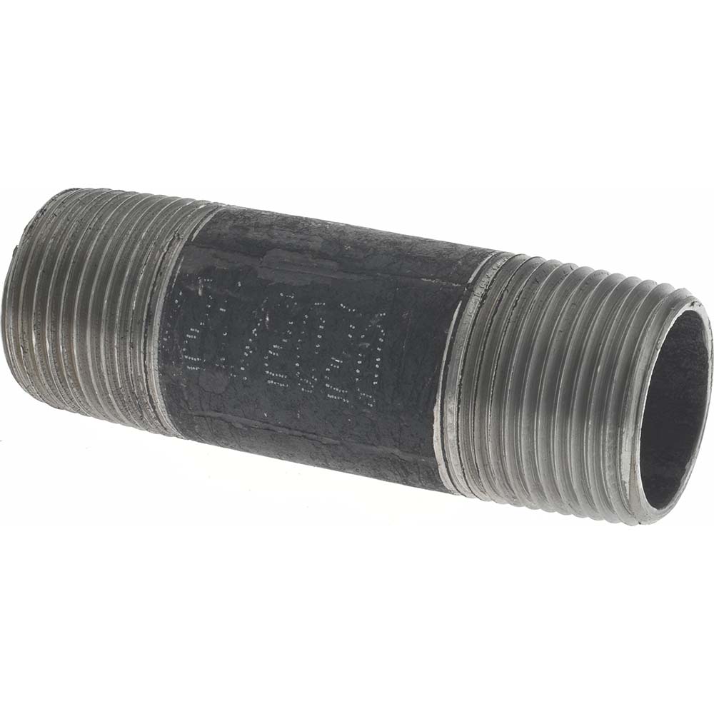Value Collection Black Pipe Nipple: 1/2" Dia x 6" Long, Schedule 80 - XNB04060