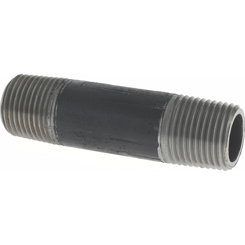 Value Collection Black Pipe Nipple: 1/2" Dia x 6" Long, Schedule 80 - XNB04060