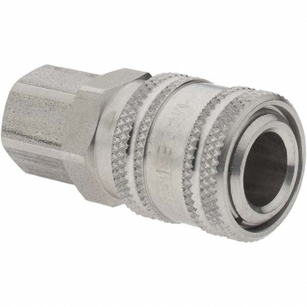 Parker Pneumatic Hose Coupling: 1/4-18, 1/4" Body Dia, Industrial Interchange - BD-S23-1