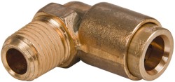 Norgren Push-to-Connect Tube x MNPT x Tube x Male Fitting: Elbow, NPT, 3/8" OD - 95433112M