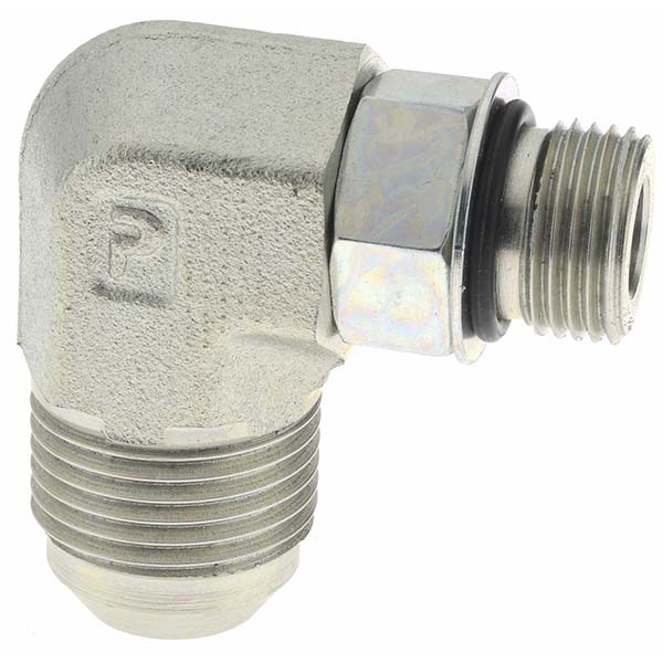 Parker Steel Flared Tube Connector: 5/8" OD, 3/4-16 Thread, 37 deg Flared Angle - KP73594