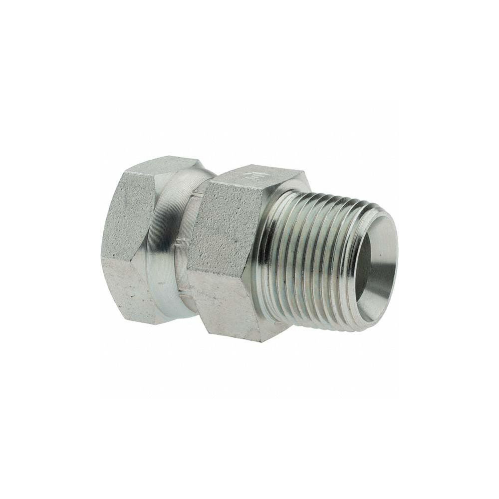 Brennan Industrial Pipe Straight Swivel Adapter: 3/4-14 Female Thread, 3/4-14 Male Thread, FNPSM x MNPTF - 10355