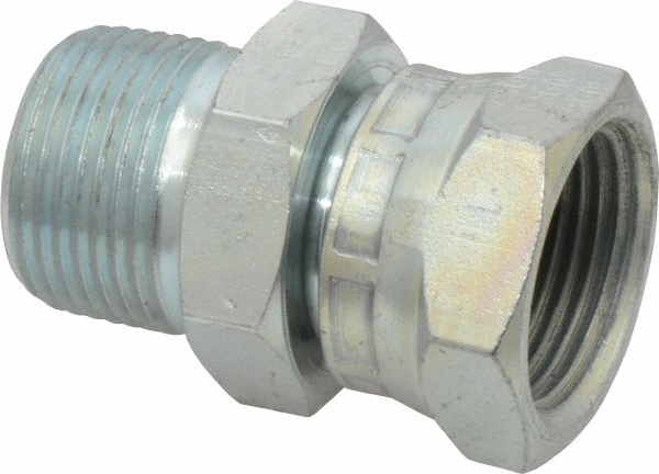 Brennan Industrial Pipe Straight Swivel Adapter: 3/4-14 Female Thread, 3/4-14 Male Thread, FNPSM x MNPTF - 10355