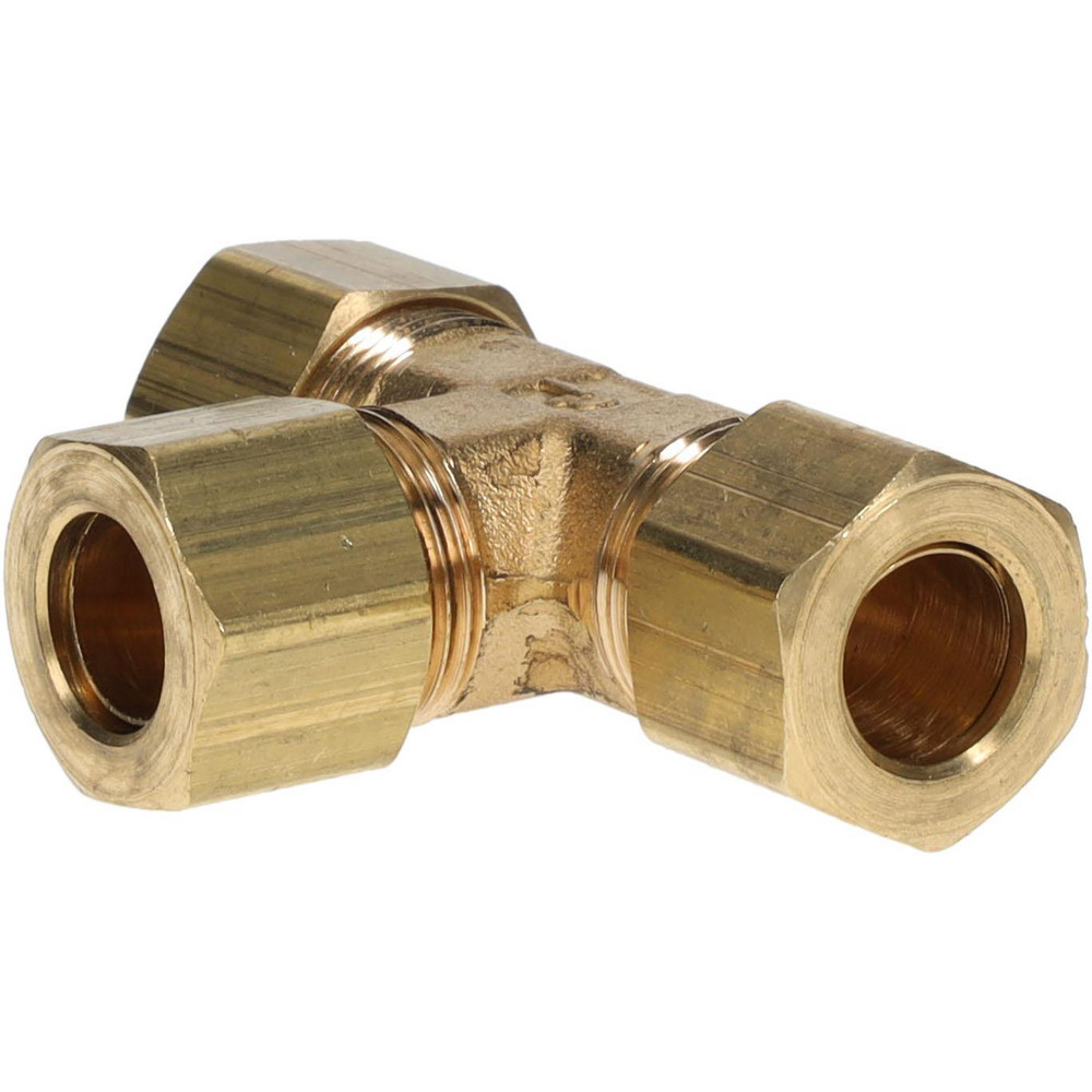 Parker Compression Tube Union Tee: 9/16-24, 3/8" Tube OD, Compression x Compression x Compression - 164C-6