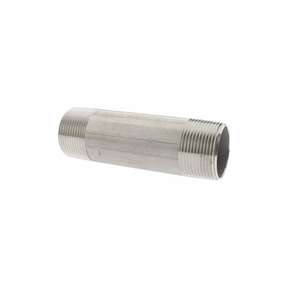 Value Collection Stainless Steel Pipe Nipple: 1-1/4" Pipe, Grade 304 & 304L - 4BN11/4*5