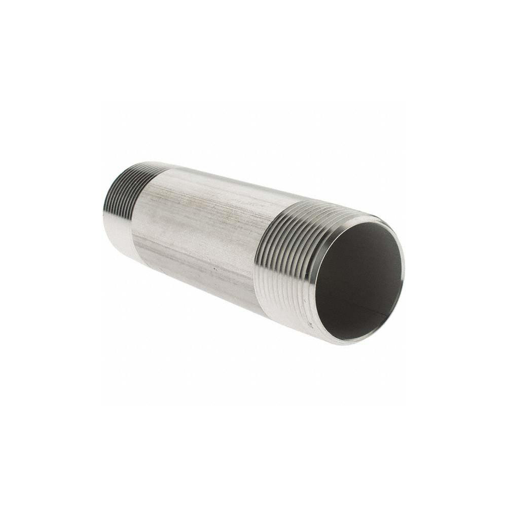 Value Collection Stainless Steel Pipe Nipple: 1-1/4" Pipe, Grade 304 & 304L - 4BN11/4*5