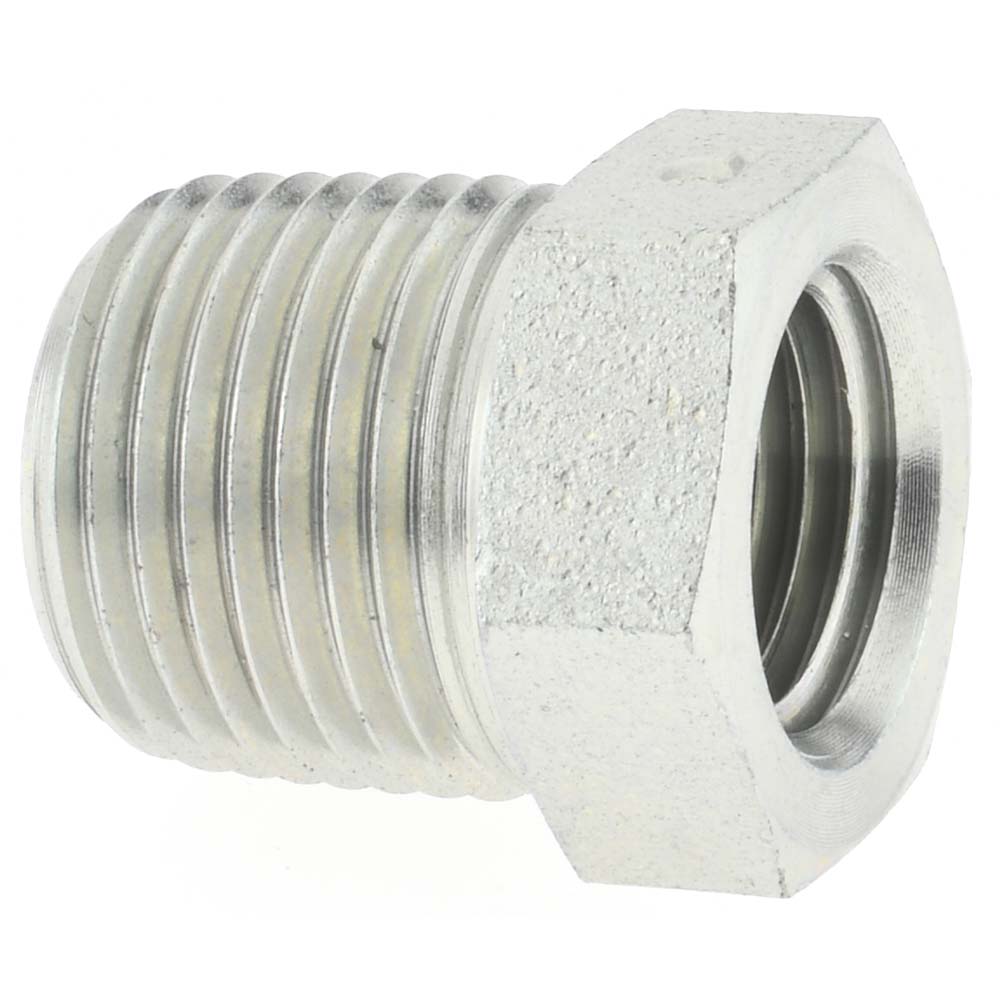 Parker Industrial Pipe Bushing: 1/4" Female Thread, 3/8" Male Thread, MNPTF x FNPTF - KP79107