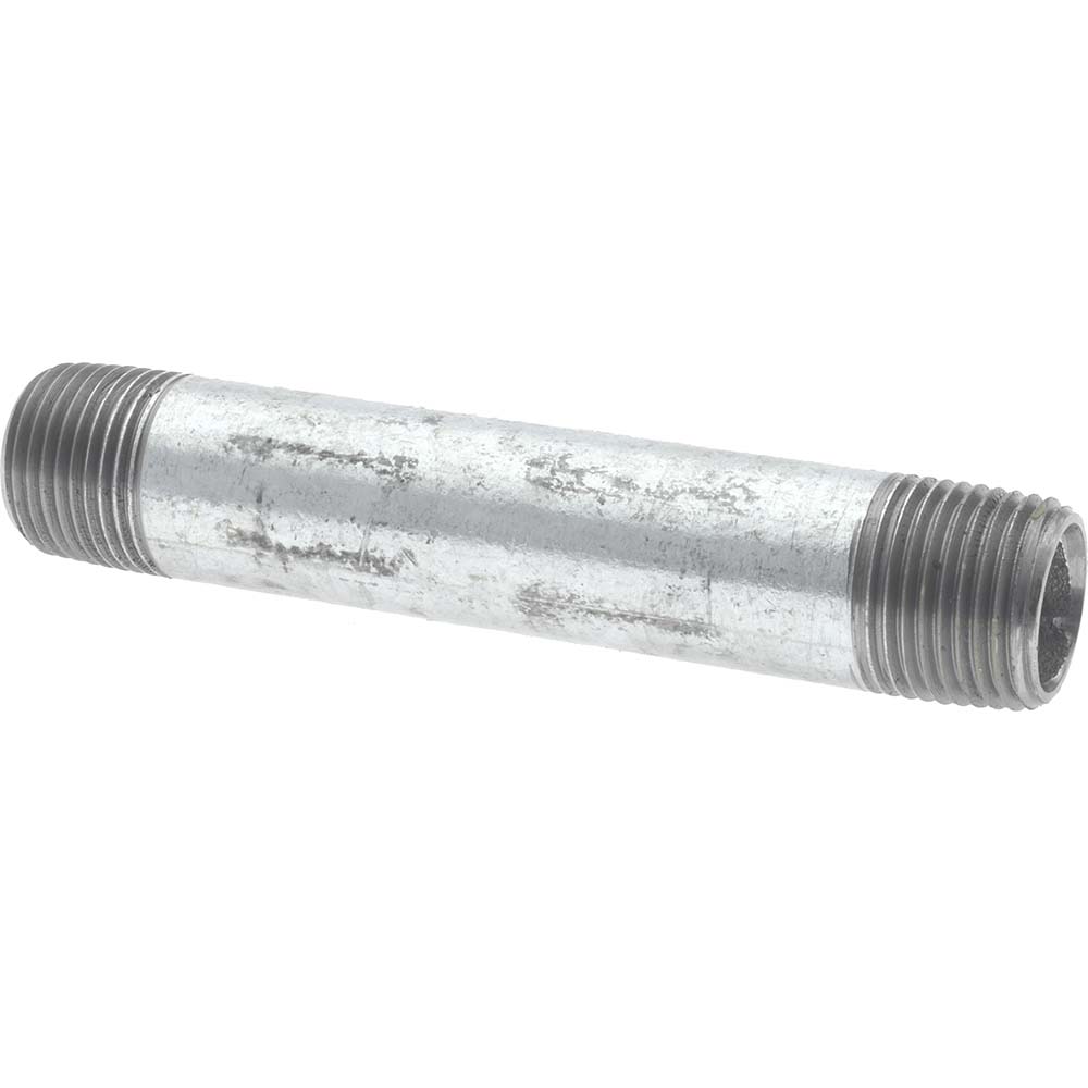 Value Collection Galvanized Pipe Nipple: 3/8", 1-1/2" Long, Schedule 40, Steel - MSCNG03015