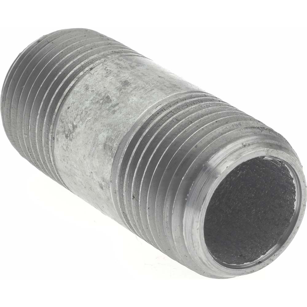 Value Collection Galvanized Pipe Nipple: 3/8", 1-1/2" Long, Schedule 40, Steel - MSCNG03015