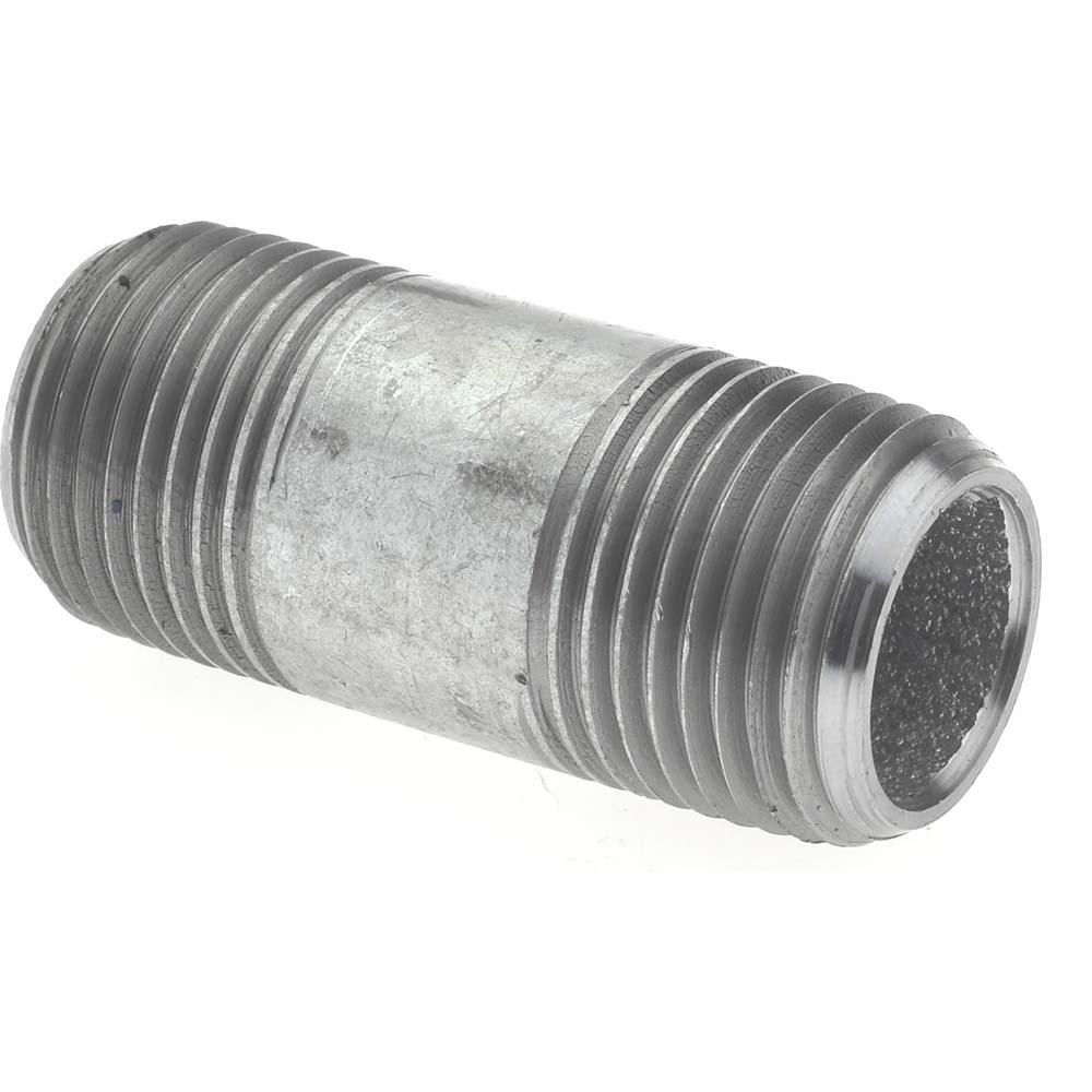 Value Collection Galvanized Pipe Nipple: 3/8", 1-1/2" Long, Schedule 40, Steel - MSCNG03015