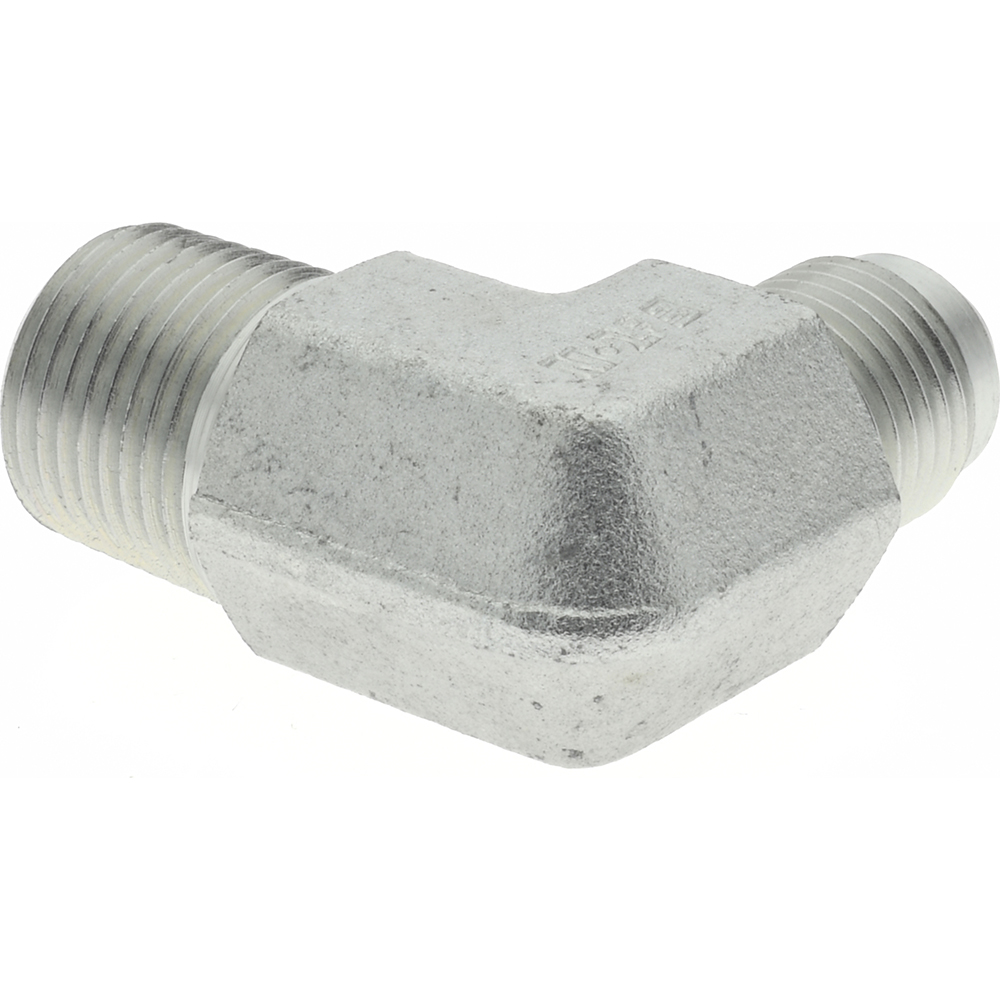 Eaton Steel Flared Tube 90 Deg Male Elbow: 3/8" OD, 37 deg Flared Angle - 2024-6-6S