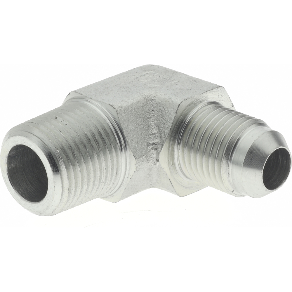Eaton Steel Flared Tube 90 Deg Male Elbow: 3/8" OD, 37 deg Flared Angle - 2024-6-6S