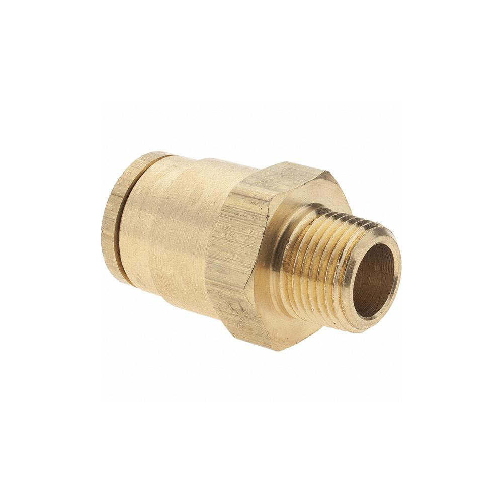 Parker Push-to-Connect Tube x MNPT x Tube x Male Fitting: Connector, NPTF, 5/8" OD - P00031