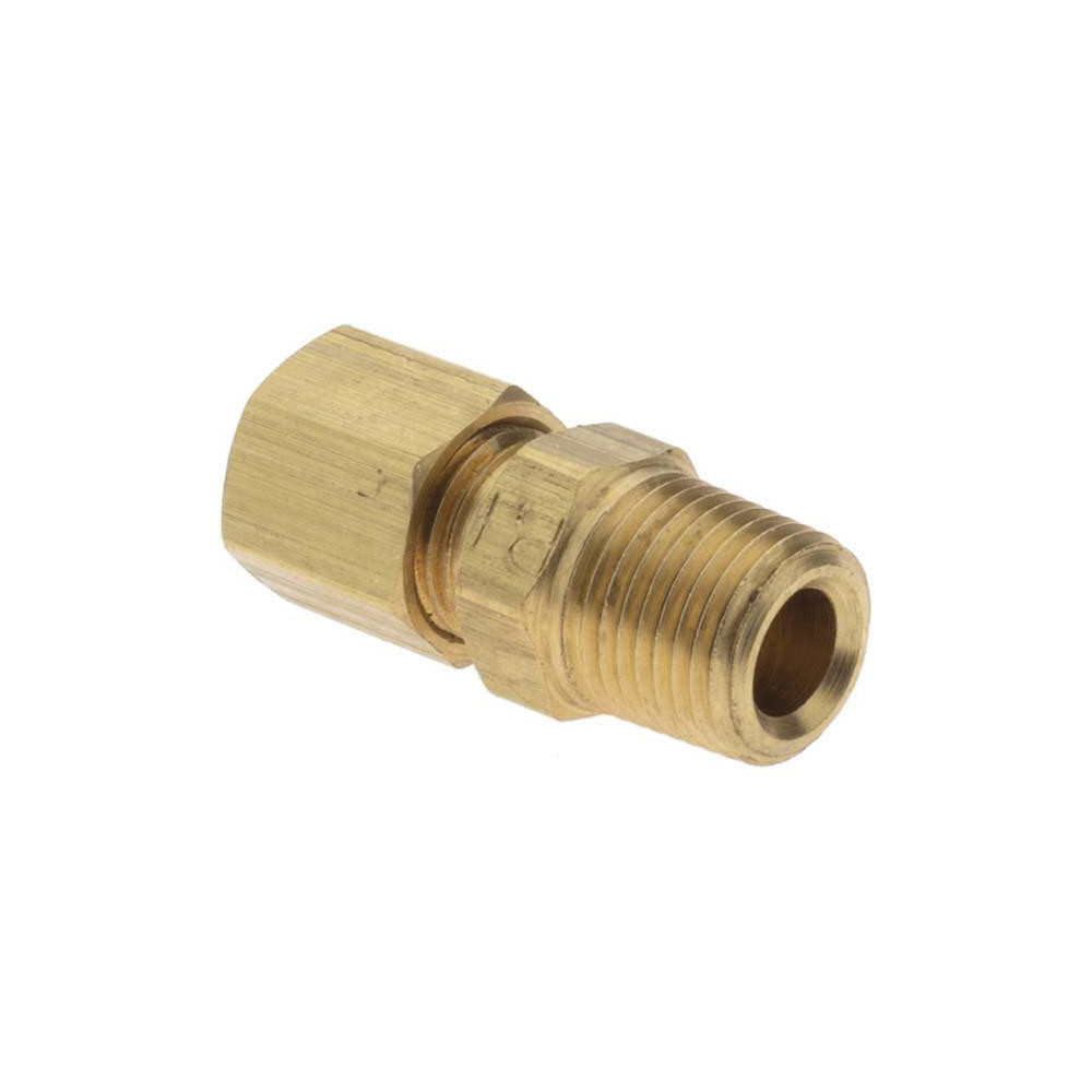 Parker Compression Tube Connector: 1/8-27, 3/16" Tube OD, Compression x MNPT - -11055-A
