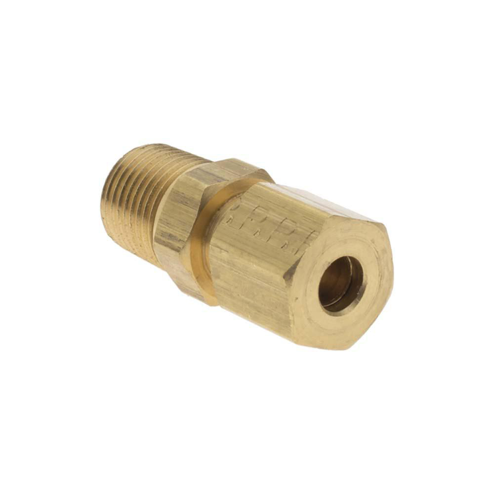 Parker Compression Tube Connector: 1/8-27, 3/16" Tube OD, Compression x MNPT - -11055-A
