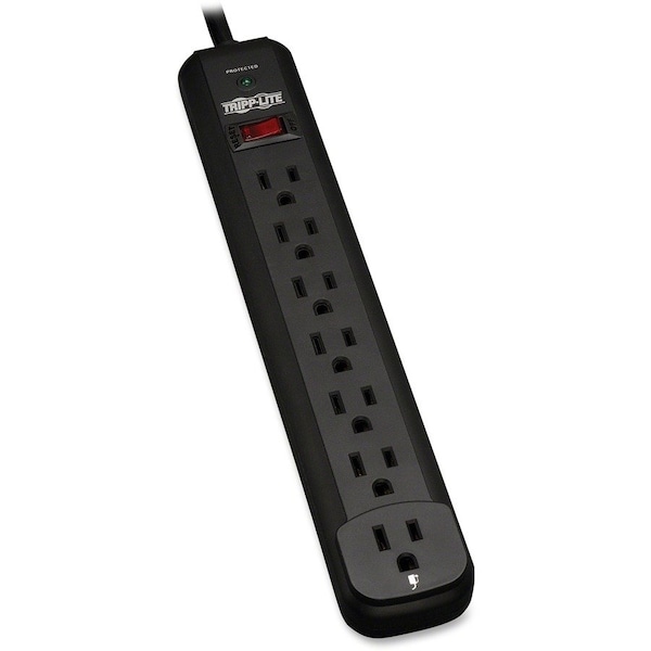 Tripp Lite Surge Protector, 7-Outlet, 12' Cord, Black - TRPTLP712B