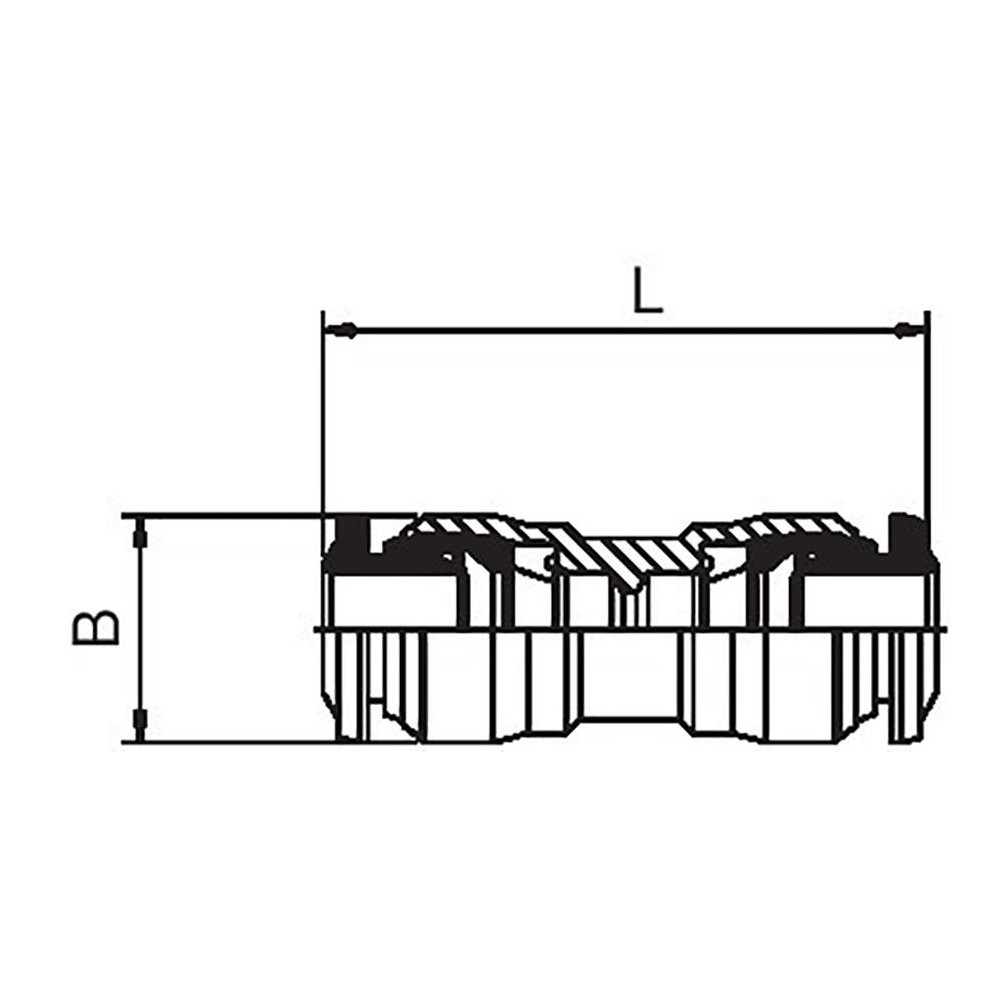 Aignep USA Push-to-Connect Tube x Tube Fitting: Union, 12.00 mm OD - 50040N-12