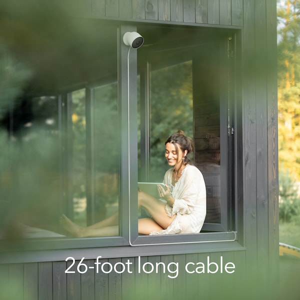 Wasserstein Pogo Pin Power Cable, 26ft, for Google Nest Cam Outdoor/Indoor, Battery, 2PK - NestCable26ftAdp2PKWhtUS