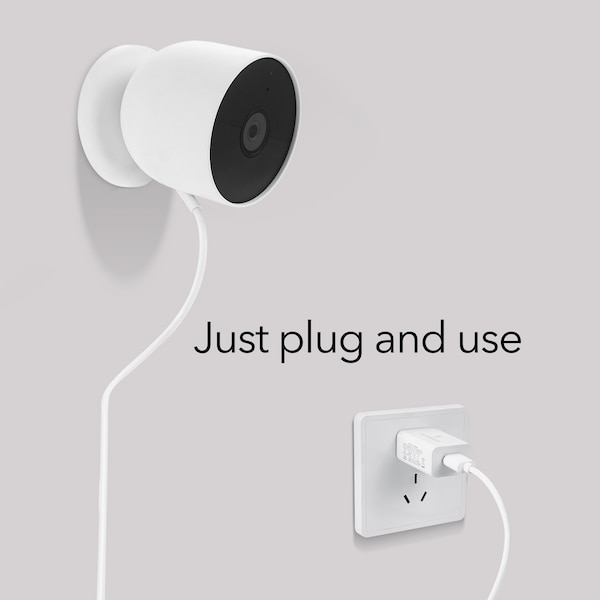 Wasserstein Pogo Pin Power Cable, 26ft, for Google Nest Cam Outdoor/Indoor, Battery, 2PK - NestCable26ftAdp2PKWhtUS