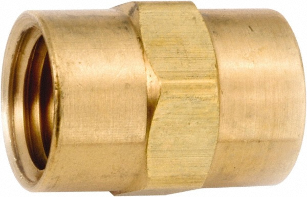 ANDERSON METALS Industrial Pipe Coupling: 1/8-27 Female Thread, FNPT - 756103-02