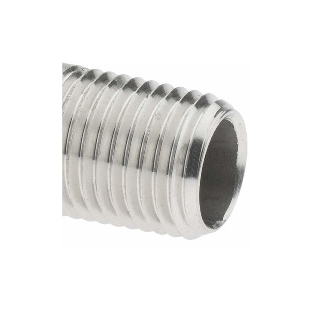 Value Collection Stainless Steel Pipe Nipple: 1/4" Pipe, Grade 304 & 304L - 4BN1/4*2