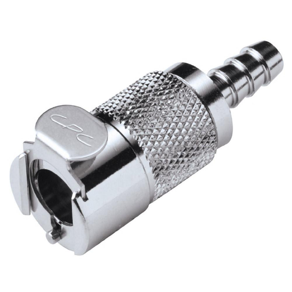 CPC Colder Products 1/4" Inside Tube Dia, Brass, Quick Disconnect, Hose Barb Inline Coupling Body - LC17004