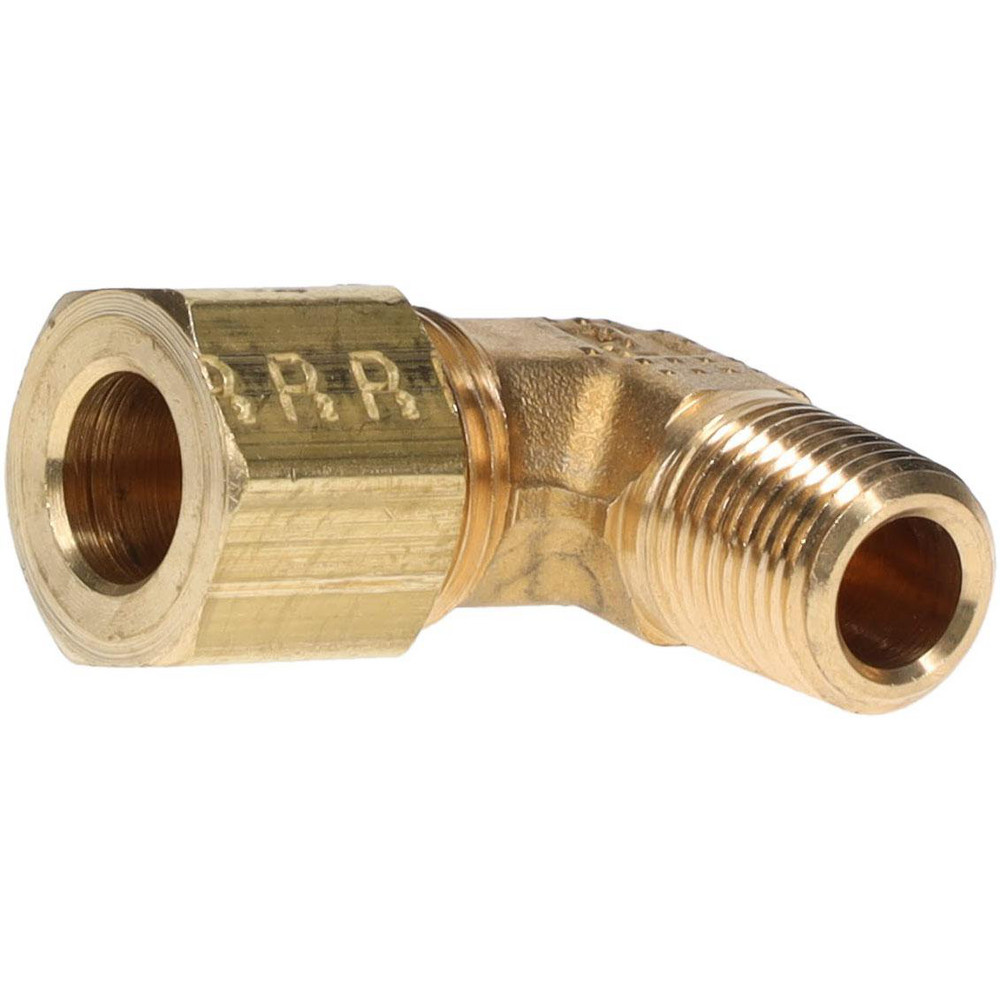 Parker Compression Tube Male Elbow: 1/4-18, 5/16" Tube OD, Compression x MNPTF - 169C-5-4