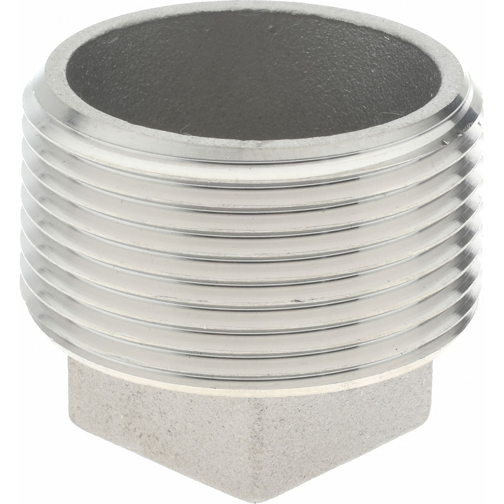 Merit Brass Pipe Square Head Plug: 1-1/4", 304 Stainless Steel - K417-20