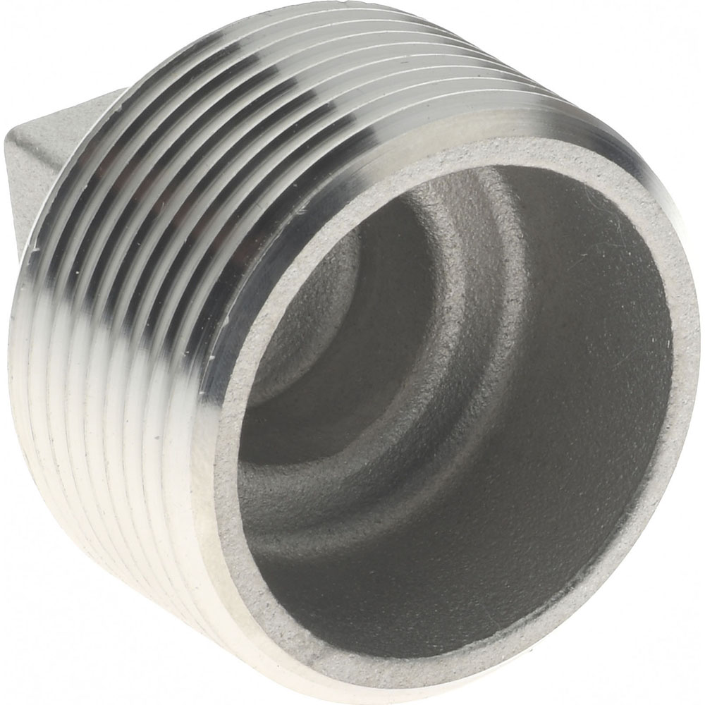 Merit Brass Pipe Square Head Plug: 1-1/4", 304 Stainless Steel - K417-20