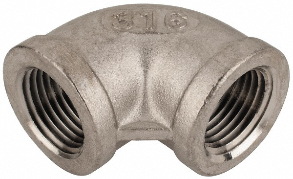 Merit Brass Pipe 90 deg Elbow: 1/2", 316 Stainless Steel - K601-08