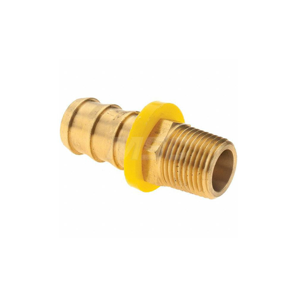 Value Collection Barbed Push-On Hose Male Connector: 1/2" NPTF, Brass - 2750003230